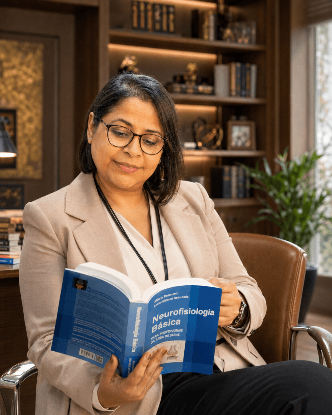 Virna Barreto estudando neurofisiologia